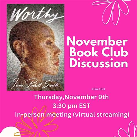 Worthy by Jada Pinkett Smith - Book Club Discussion - Parkbench