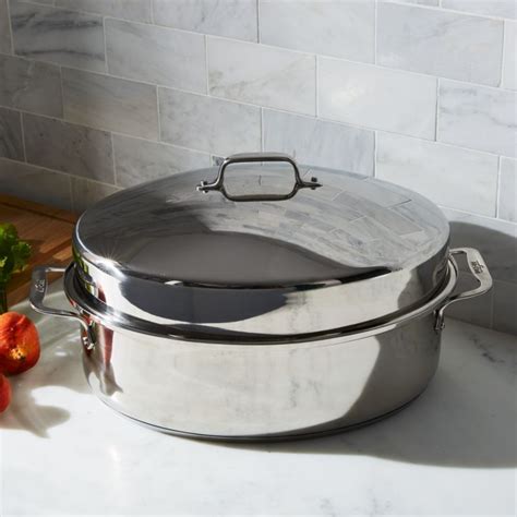 All-Clad ® Oval Roasting Pan with Lid | Crate and Barrel