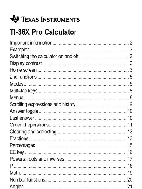 Ti-36x Pro Calculator Manual