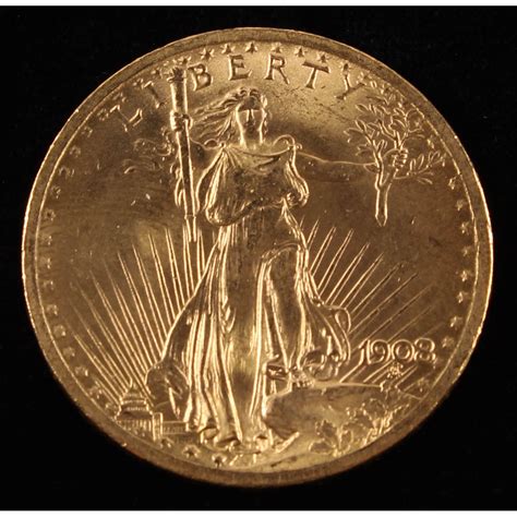 1908 $20 Twenty Dollar Saint-Gaudens Double Eagle Gold Coin | Pristine ...