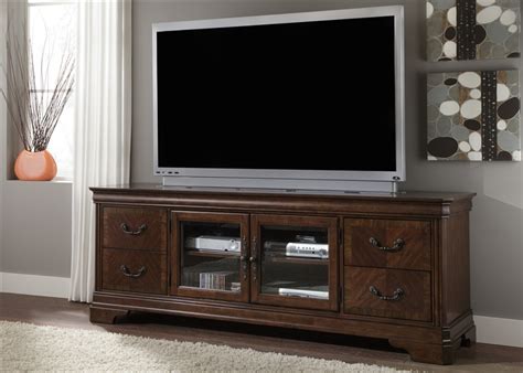 Alexandria 82-Inch TV Stand in Autumn Brown Finish by Liberty Furniture ...