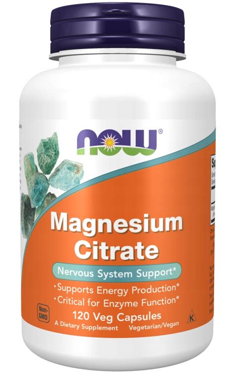 NOW Magnesium Citrate Cytrynian Magnezu 400mg 120k 9441613706 - Allegro.pl