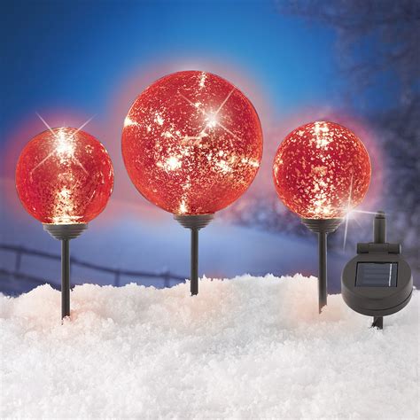 Holiday Ball Christmas Solar Path Lights | Collections Etc.