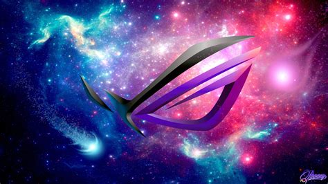 Asus ROG (Republic of Gamers): Logo met Galaxy-thema 4K achtergrond downloaden