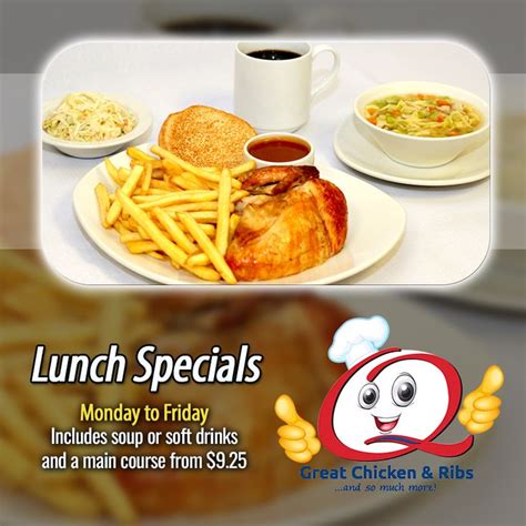 Lunch Specials Monday to Friday Includes soup or soft drink and a main course from $9.25 VIEW ...