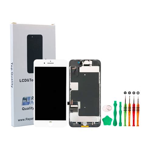 Screen Repair Kits :: iPhone 8 Plus White Premium Glass Screen Replacement Repair Kit + Small ...