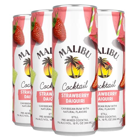 Buy Malibu Strawberry Daiquiri Canned Cocktails Online - Notable ...