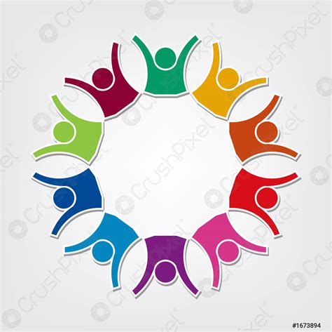 Group of ten people logo in a circlePersons teamwork holding - stock ...