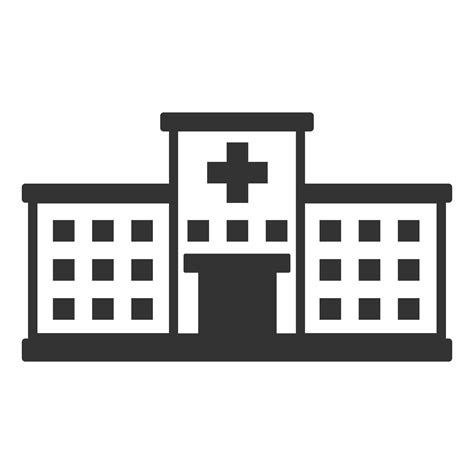 Black and white icon hospital building 14160644 Vector Art at Vecteezy