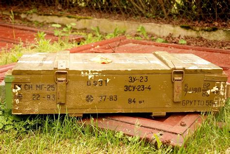 Soviet Wooden Ammo Box Military Ammunition Army Chest Salvage Wood Crate Loft Wooden Trank Table ...