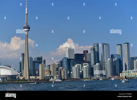 Toronto Downtown skyline featuring the famous CN Tower, as shot from ...