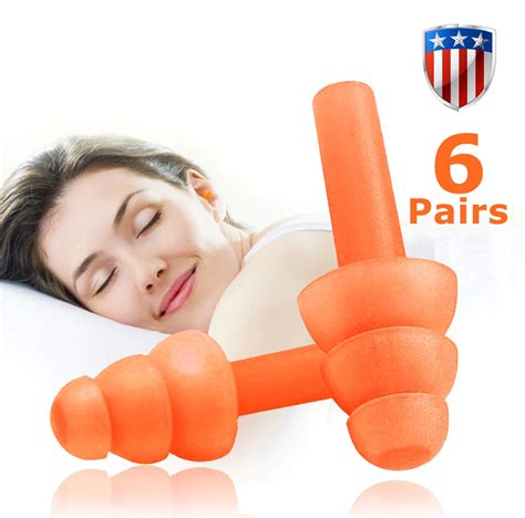 Ear Plugs 6 Pairs Noise Cancelling Reusable Earplugs for Sleeping ...