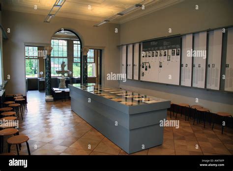 The meeting room in the Wannsee Villa, Berlin where Reinhard Heydrich ...