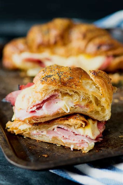 Ham and Cheese Croissants with Honey Mustard Glaze - Nicky's Kitchen ...