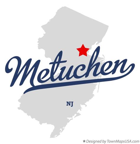 Map of Metuchen, NJ, New Jersey