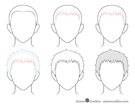 How to Draw Anime Male Hair Step by Step - AnimeOutline