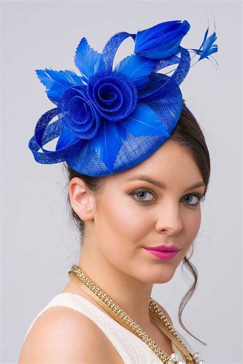 Emelia Rose Royal Blue Fascinator This vintage-inspired fascinator is ...