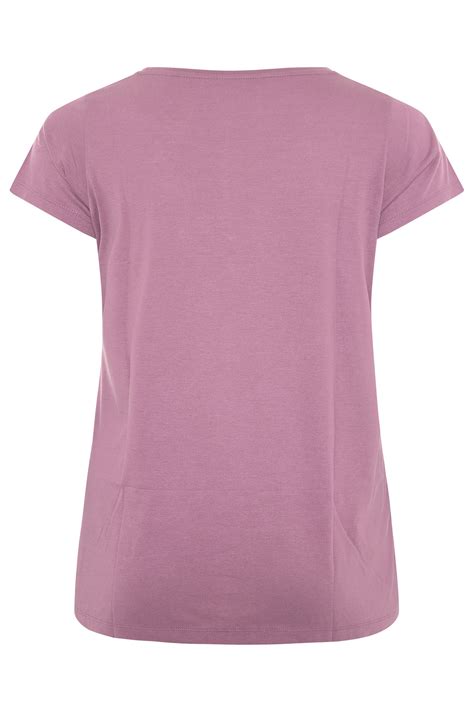 Plus Size Mauve Short Sleeve T-Shirt | Yours Clothing