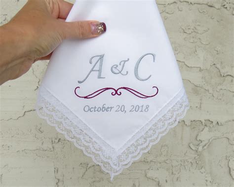 Monogram handkerchief Embroidered | Etsy