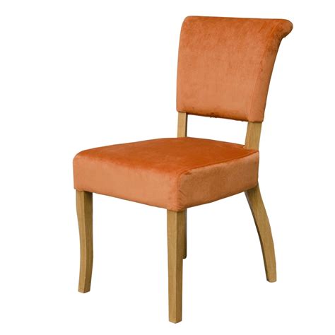 Capri Orange Velvet Dining Chair - Pair - Freitaslaf Net LTD