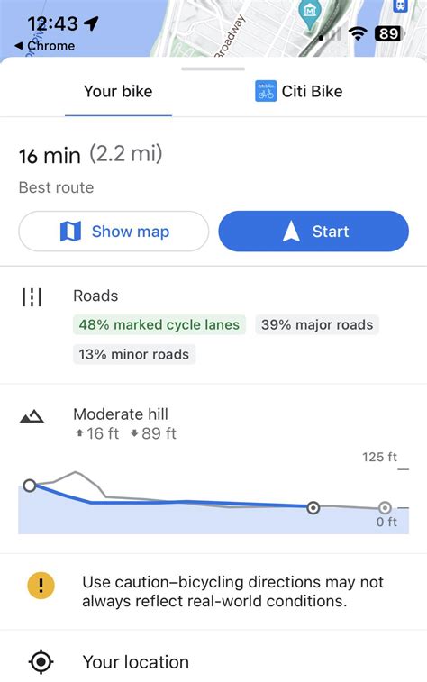 Google maps shows % of your route on cycle lanes : r/MicromobilityNYC