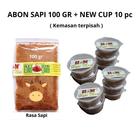 Jual Abon Sapi 100 Gr + New Cup 10 Pcs