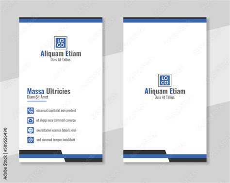 Professional Vertical Business Card Template . Stock Vector | Adobe Stock