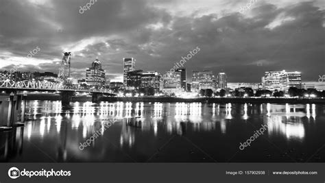 Willamette River Waterfront Portland Oregon Downtown City Skyline ...