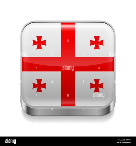 Metal square icon with Georgia flag colors Stock Photo - Alamy