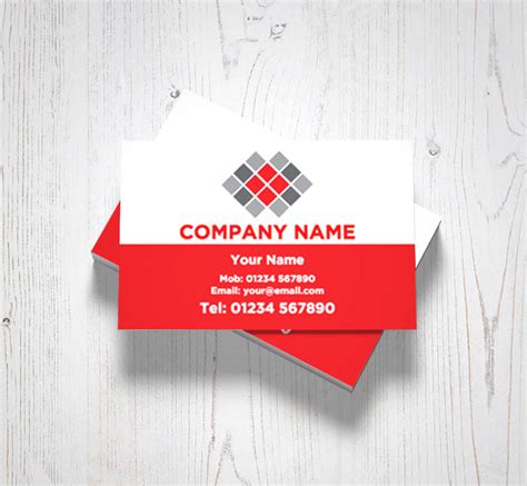 Red Tiling Business Cards | Customise Online Plus Free Delivery | Putty ...