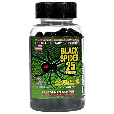 Black Spider 25 Ephedra Diet Pills by Cloma Pharma