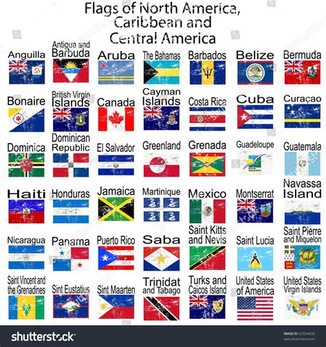 Flags North America Caribbean Central America Stock Illustration ...