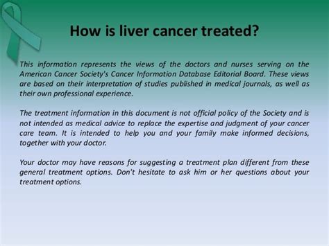 Liver Cancer treatment options