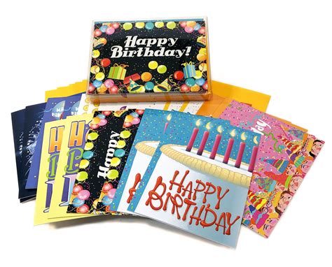 Birthday Card Assorted Pack - Set of 24 Cards & Envelopes - Boxed ...