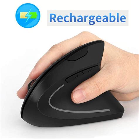 Ergonomic Mouse Vertical Wireless Rechargeable 2.4ghz Optical 800/1200 ...