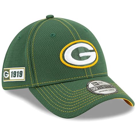 Green Bay Packers New Era 2019 NFL Sideline Road Official 39THIRTY Flex ...