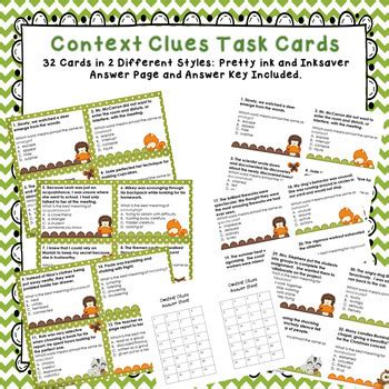 Context Clues Task Cards by Kelly Benefield | Teachers Pay Teachers