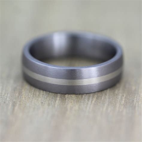 Tantalum and Palladium Wedding Band 6.5mm Wide Matt Finish - Etsy