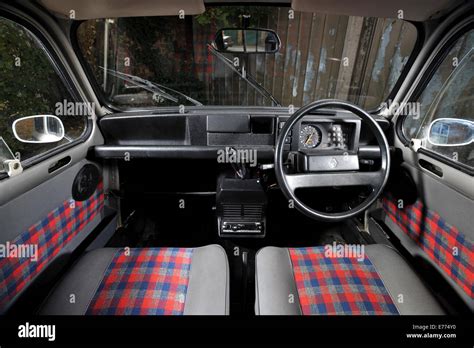 Renault 4 classic French small car interior Stock Photo - Alamy