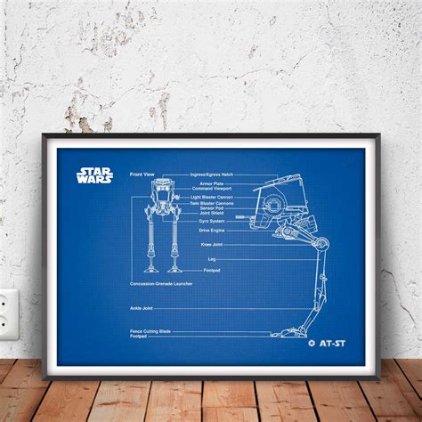 AT-ST Blueprint - Star Wars Digital Downloadable Art