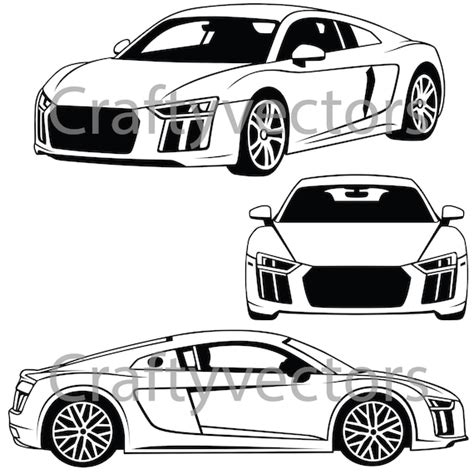 Audi R8 V10 2018 vector SVG file | Etsy