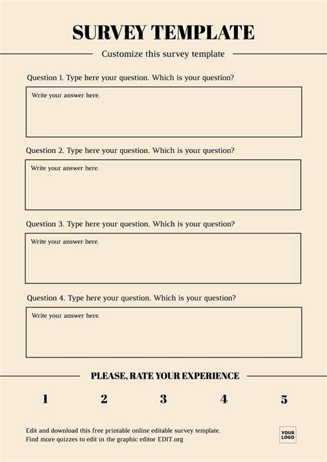 Printable Survey Template Free - FREE PRINTABLE TEMPLATES