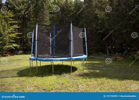 Big backyard trampoline stock photo. Image of play, childhood - 157705992