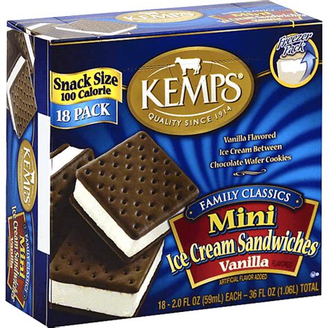 Kemps Ice Cream Sandwiches, Mini, Vanilla Flavored | Sandwiches & Bars ...