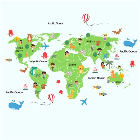 Free Kids World Map Vector Template - Edit Online & Download | Template.net