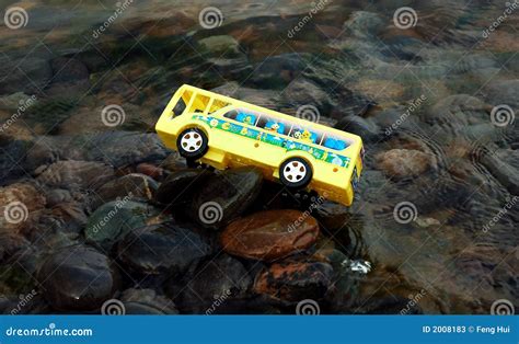 School bus in water stock image. Image of child, danger - 2008183