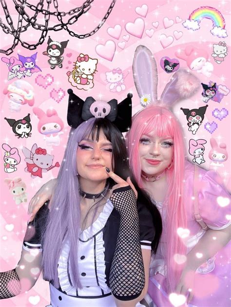 Sanrio Kuromi and My Melody Hello Kitty Maid Cosplay Alternative Melody ...