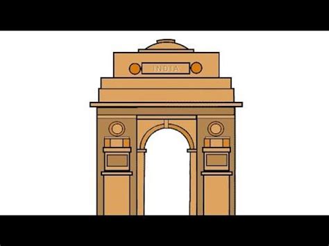 India gate drawing - YouTube | India gate drawing, Gate drawing, India gate