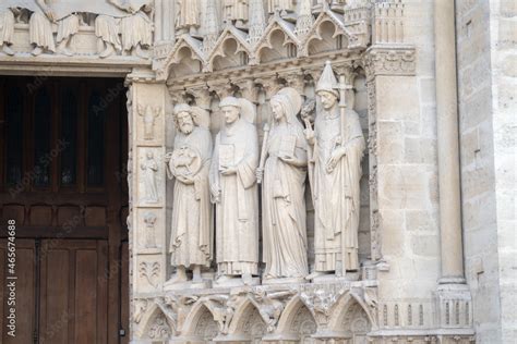 The Notre Dame cathedral of Paris details, one of the most famous ...