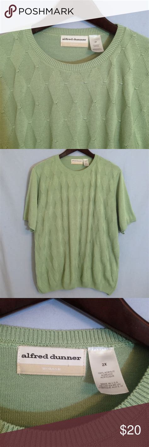 Alfred Dunner Spring Green Crew Neck Sweater Alfred Dunner spring green ...